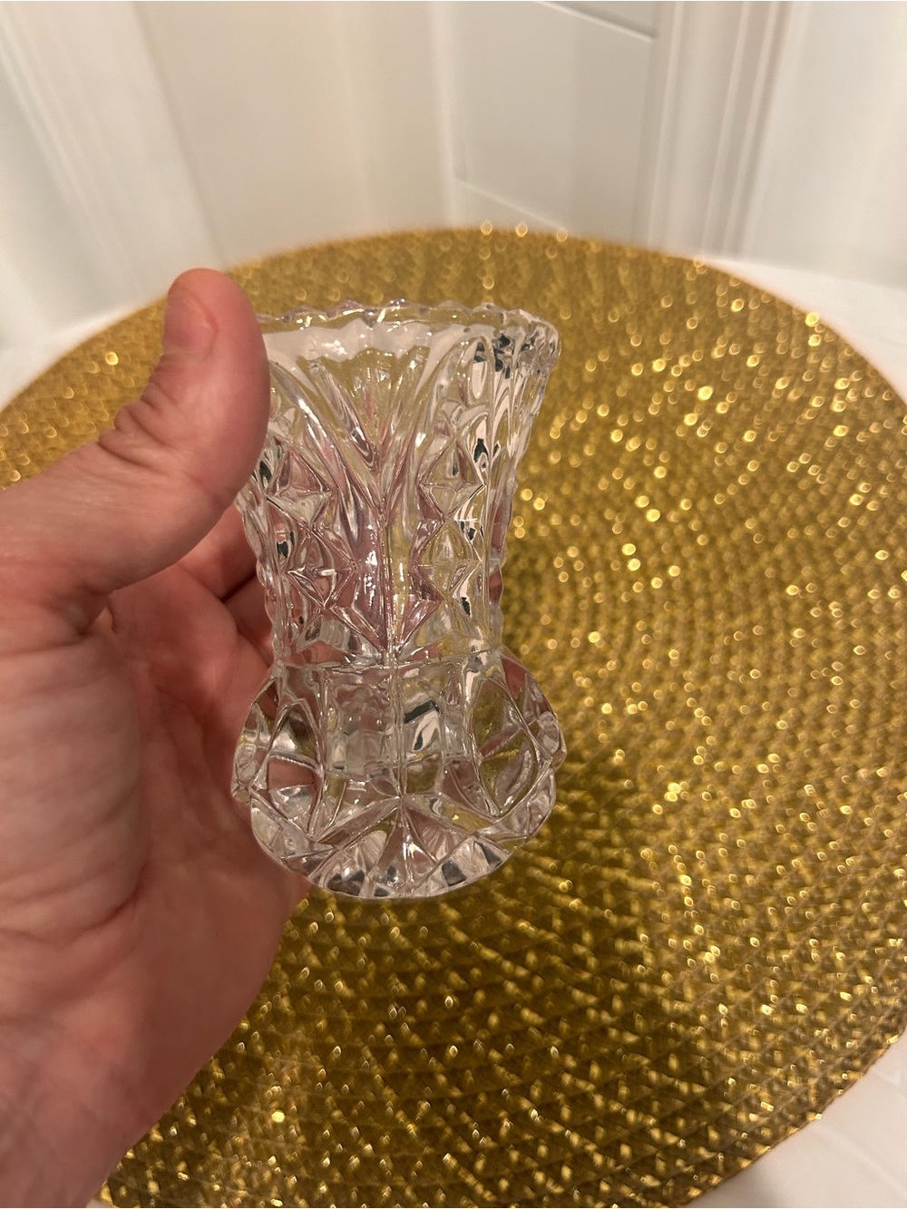 RESTYLE Princess House Vintage Crystal Bud Vase w colored tipped matches strike - Picture 6 of 12